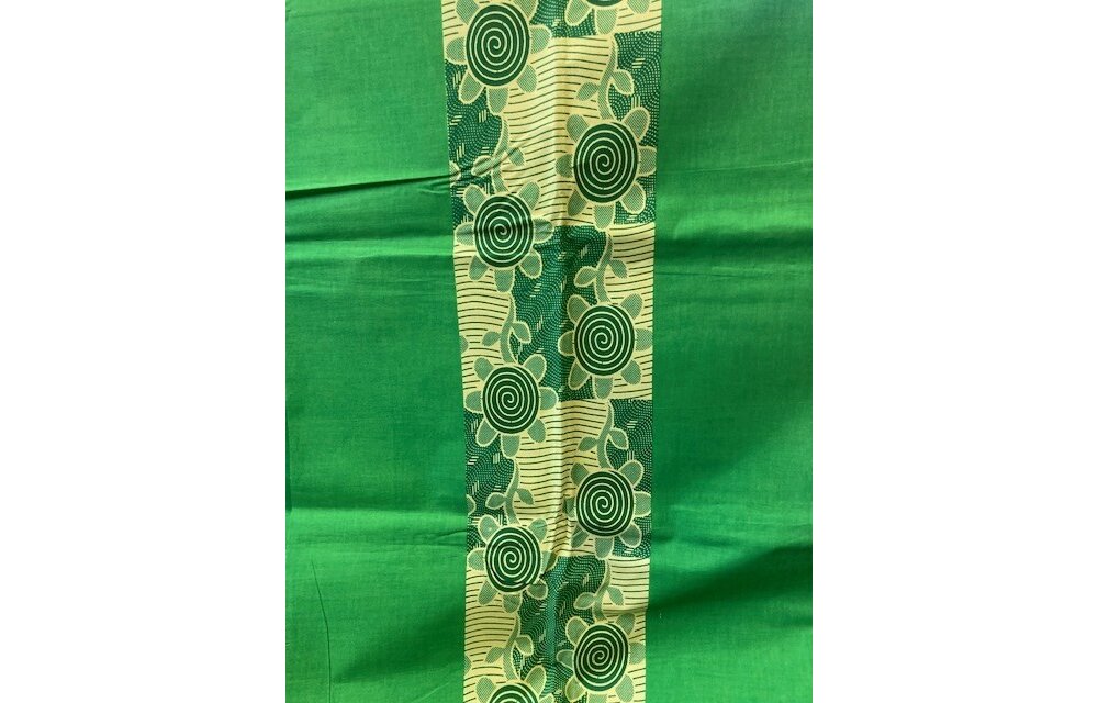 Green Sunflower Ankara Print.Sold by full yard only.