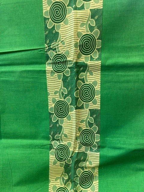 Green Sunflower Ankara Print.Sold by full yard only.
