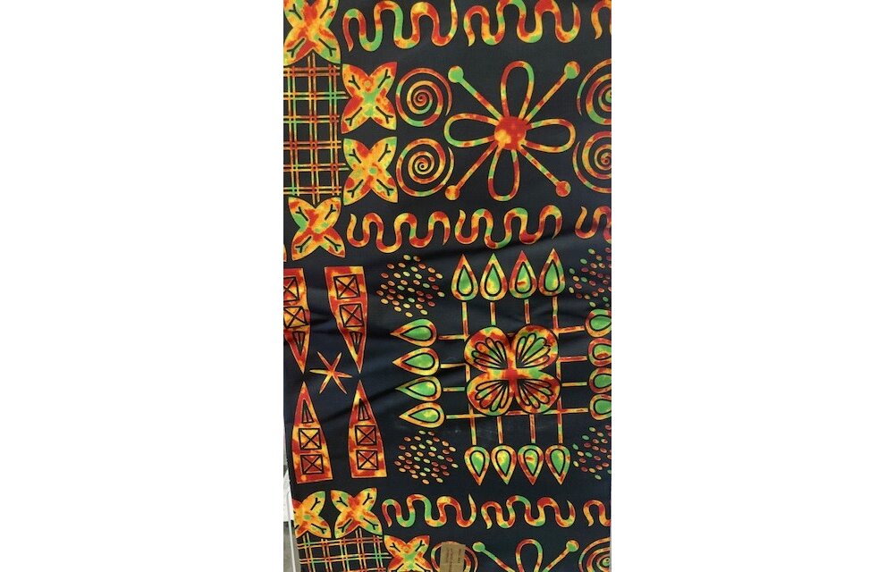 HiTarget Black Ankara Print. Sold by full yard only.