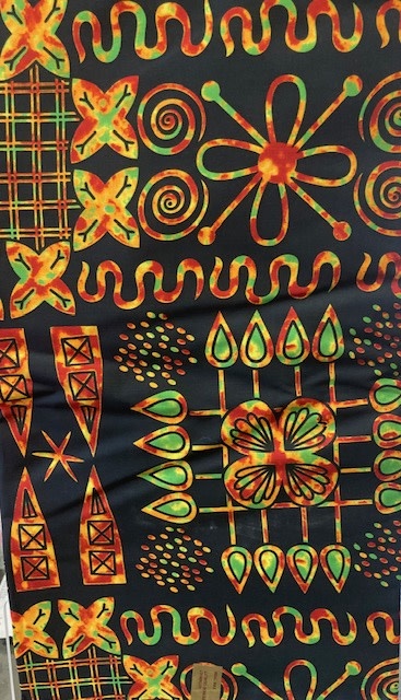 HiTarget Black Ankara Print. Sold by full yard only.