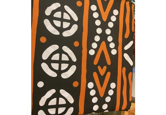 Large Symbols Ankara Print.Sold by full yard only.