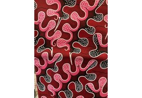 Puzzle Red Ankara Print. Sold by full yard only.