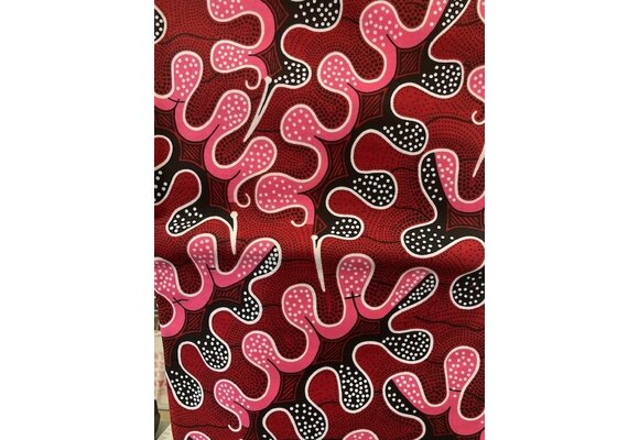 Puzzle Red Ankara Print. Sold by full yard only.