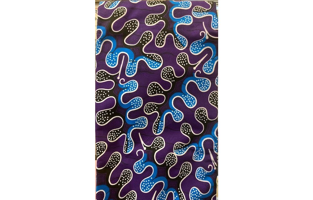 Puzzle Purple Blue Ankara Print. Sold by full yard only.