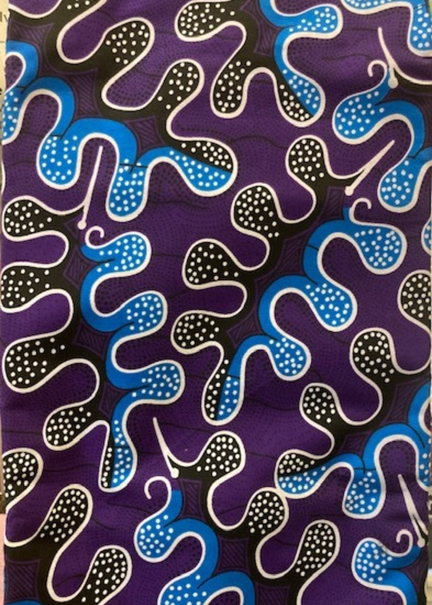 Puzzle Purple Blue Ankara Print. Sold by full yard only.