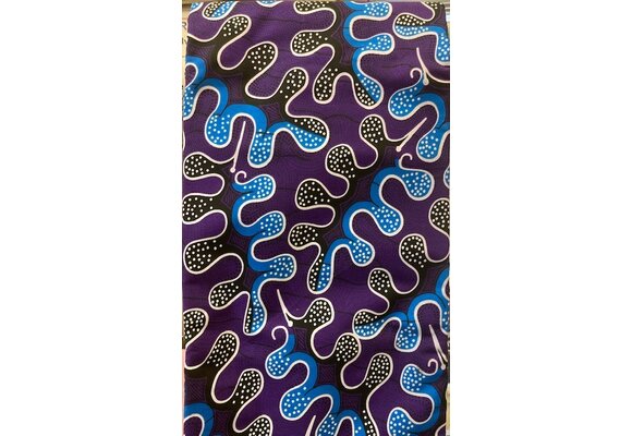 Puzzle Purple Blue Ankara Print. Sold by full yard only.
