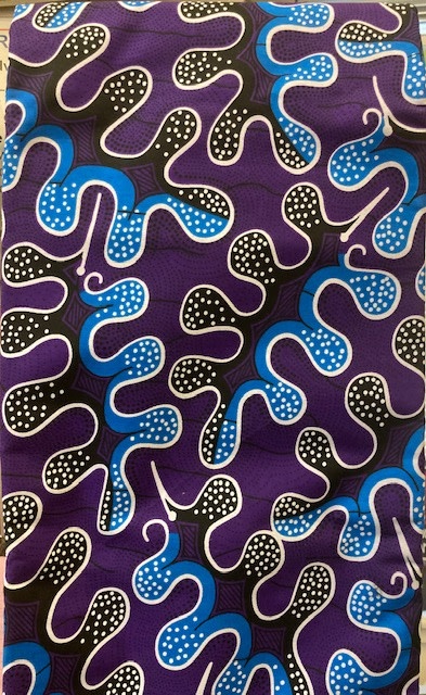 Puzzle Purple Blue Ankara Print. Sold by full yard only.