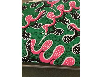 Puzzle Green Pink Ankara Print. Sold by full yard only.