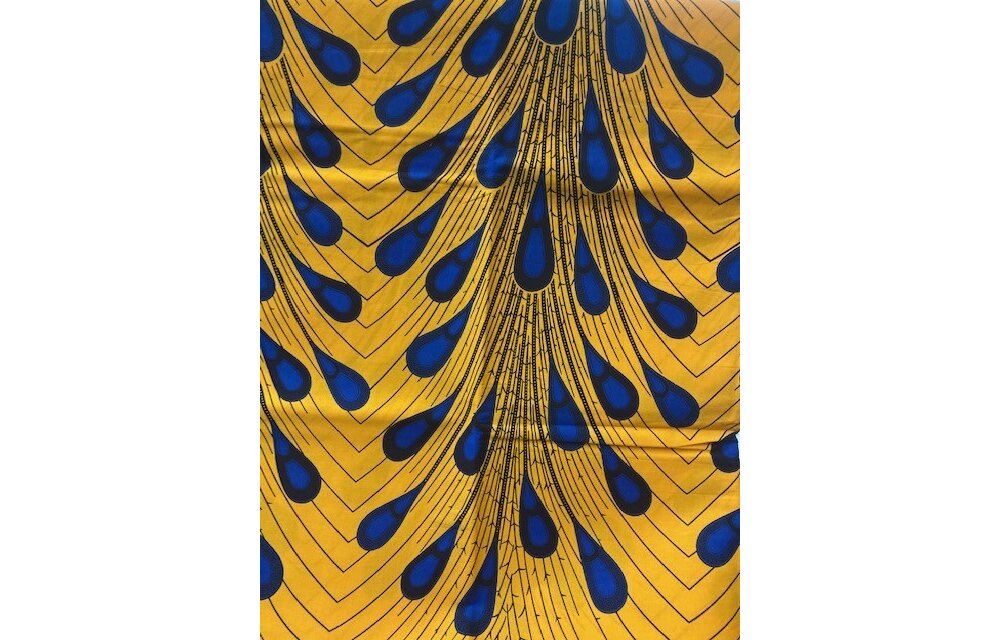 PointYellowBlue Ankara Print .Sold by full yard only.