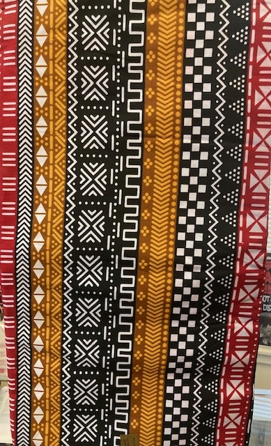 Multipattern Linear Ankara Print. Sold by full yard only.