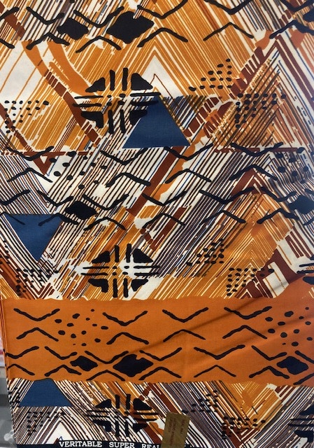 HiTarget Orange Ankara Print. Sold by full yard only.