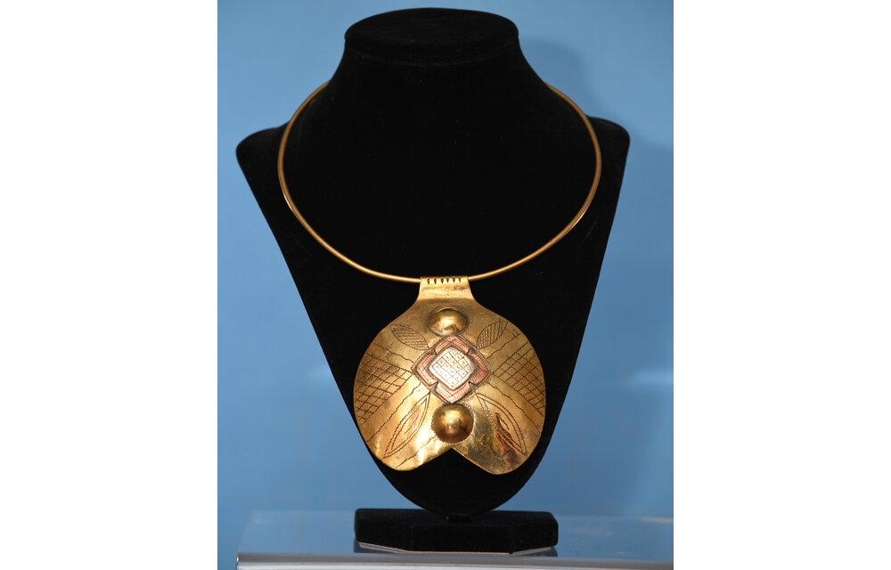 Ethnic brass choker with  signature brass & copper pendant