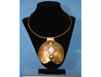 Ethnic brass choker with  signature brass & copper pendant