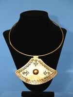 Brass choker with beautifully etched pendant