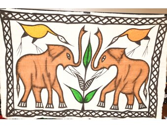 KORHOGO PAINTING. Black & White. Made in Ivory Coast