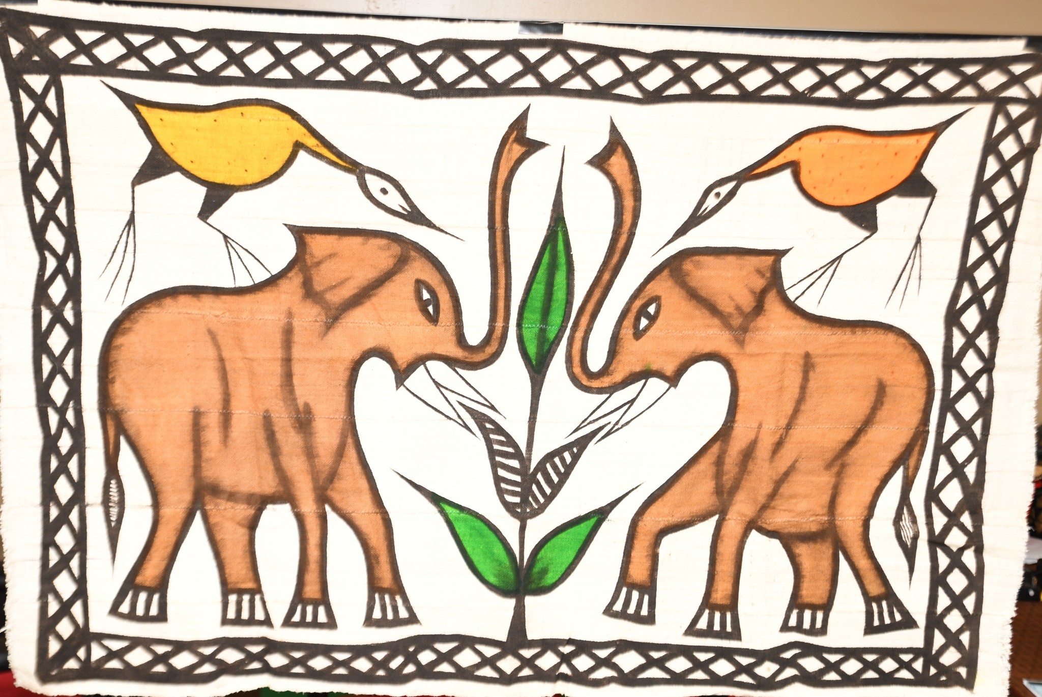 KORHOGO PAINTING. Black & White. Made in Ivory Coast