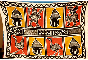 Colorful KORHOGO PAINTING. Made in Ivory Coast