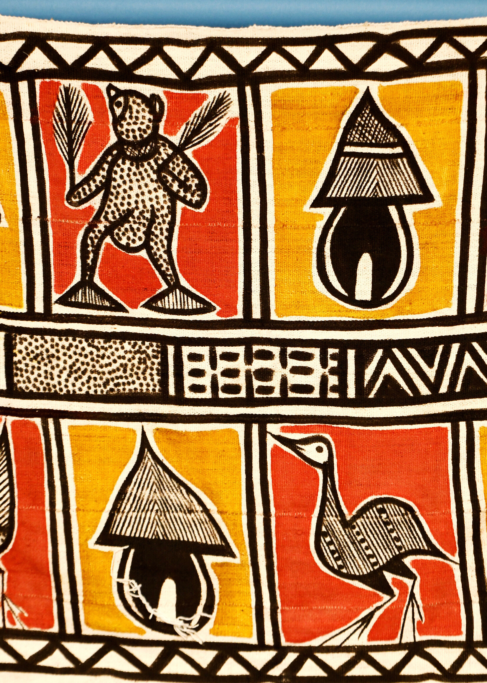 Colorful KORHOGO PAINTING. Made in Ivory Coast