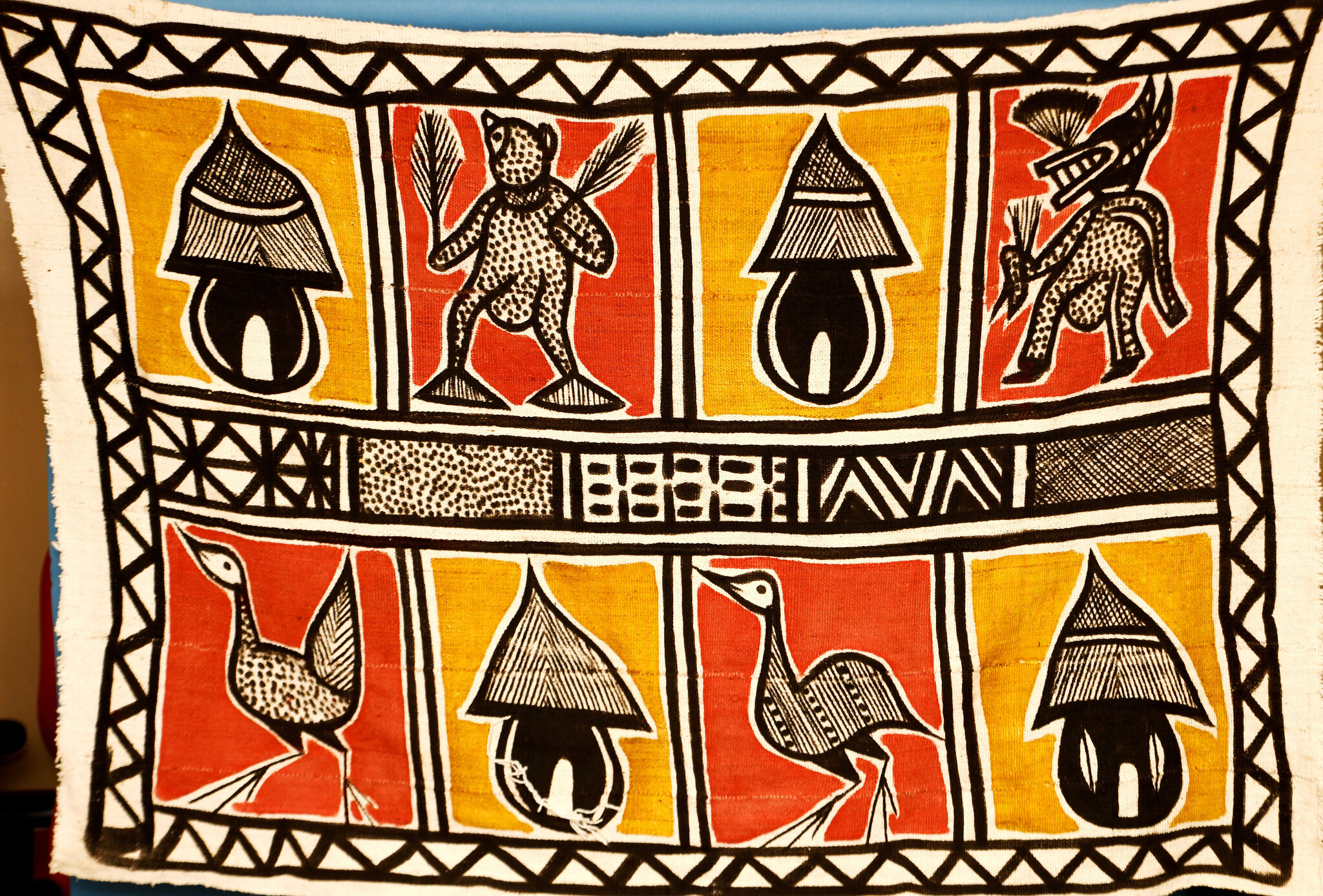 Colorful KORHOGO PAINTING. Made in Ivory Coast