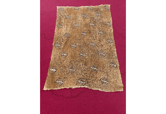 Mudcloth Fabric. Brown with Adinkra Print Handmade in Mali 100% Cotton. Sizes vary: 38-45in x 63-68in for clothing and decorating