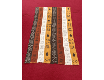 Mudcloth Fabric. Multi Color Adinkra Print Style 2 Handmade in Mali 100% Cotton. Sizes vary: 38-45in x 63-68in for clothing and decorating