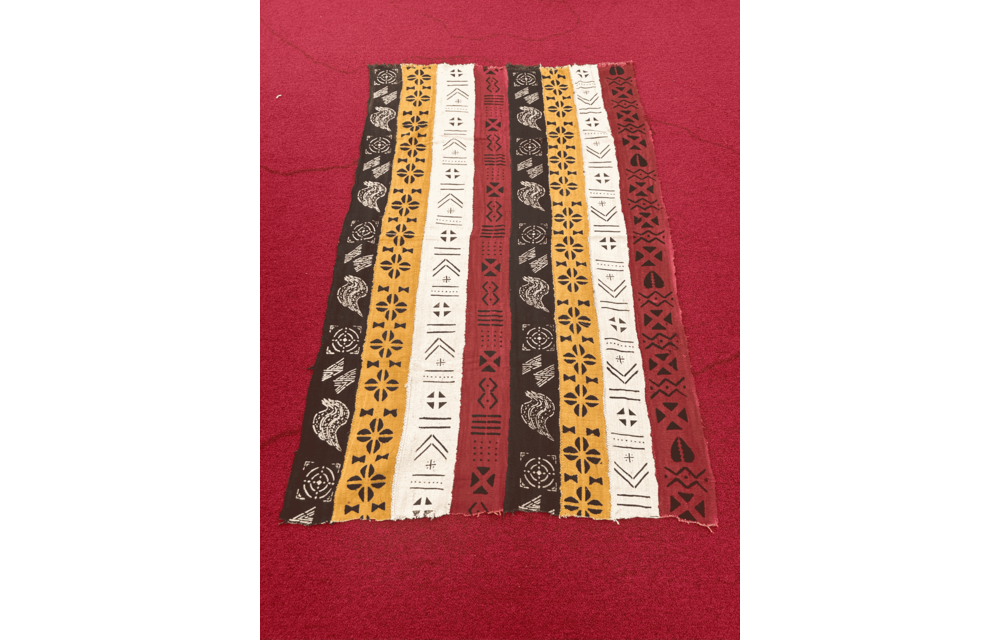 Mudcloth Fabric. Multi Color Adinkra Print Style 4 Handmade in Mali 100% Cotton. Sizes vary: 38-45in x 63-68in for clothing and decorating
