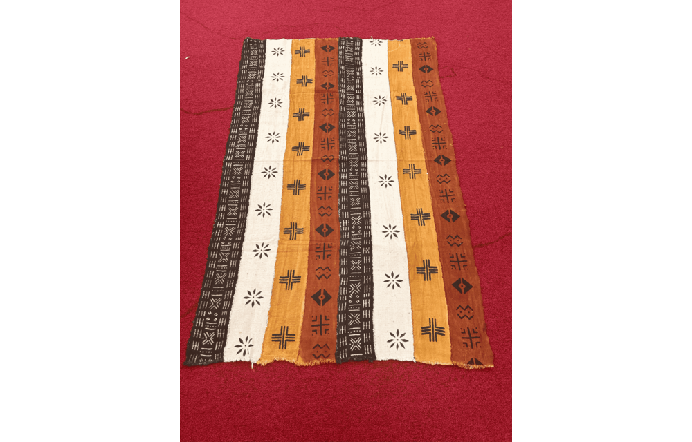 Mudcloth Fabric. Multi Color Adinkra Print Style 5 Handmade in Mali 100% Cotton. Sizes vary: 38-45in x 63-68in for clothing and decorating