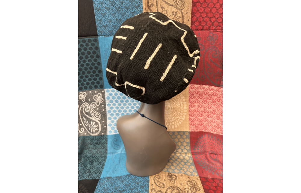 Mudcloth Hat Black and White Print