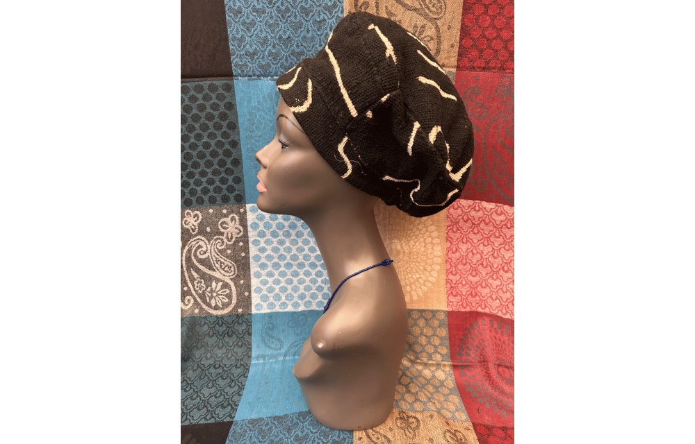 Mudcloth Hat Black and White Print
