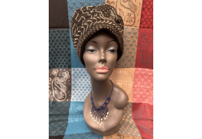 Mudcloth Hat Black and White Print