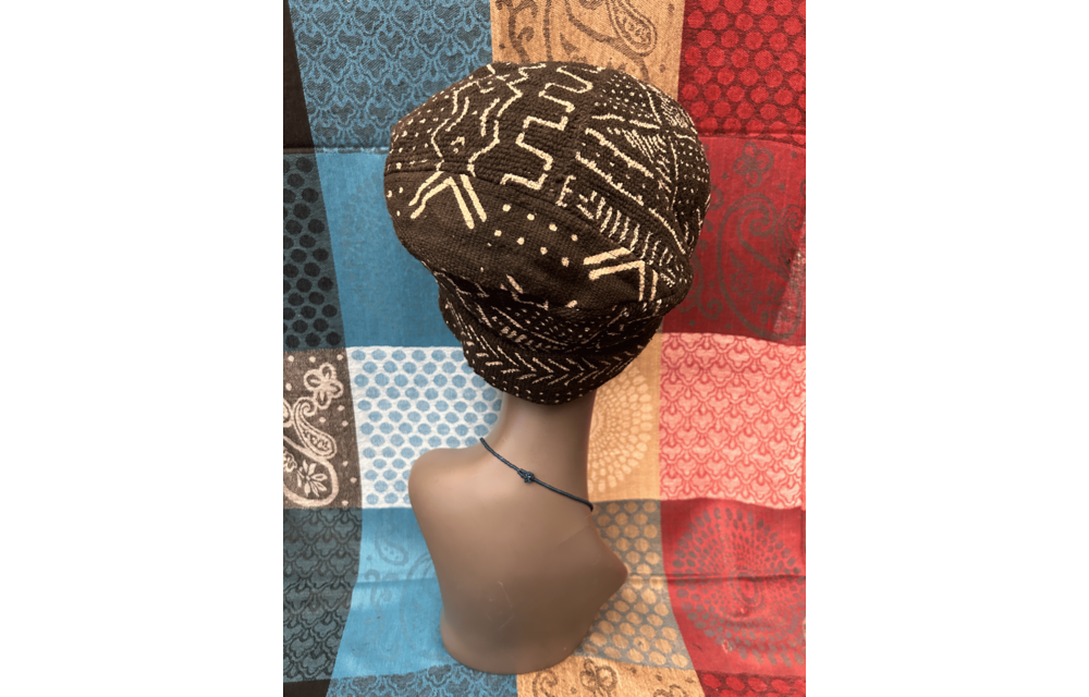 Mudcloth Hat Black and White Print