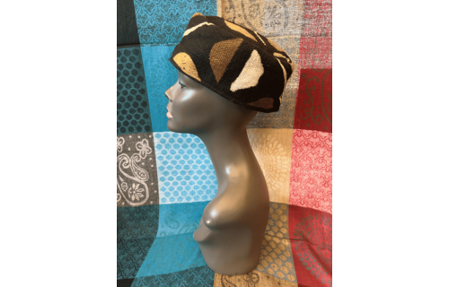 Mudcloth Kofi Hat Black Brown and White