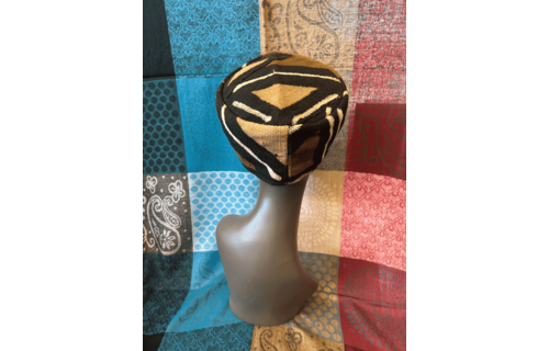 Mudcloth Kofi Hat Black Brown and White