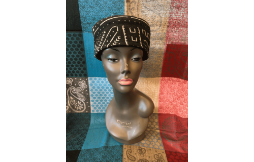 Mudcloth Kofi Hat Black and White