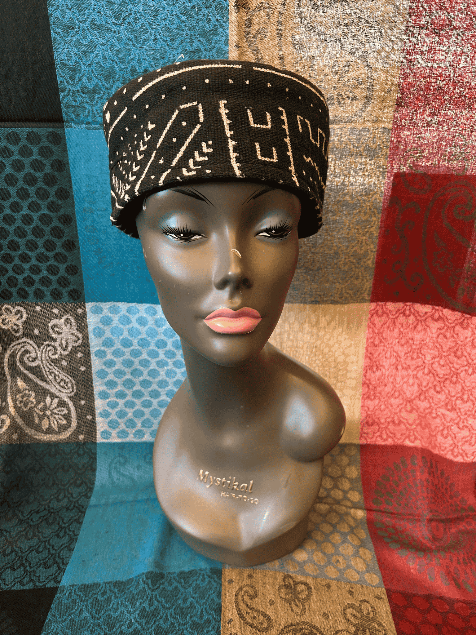 Mudcloth Kofi Hat Black and White