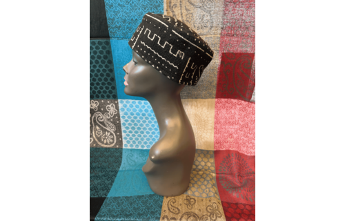 Mudcloth Kofi Hat Black and White