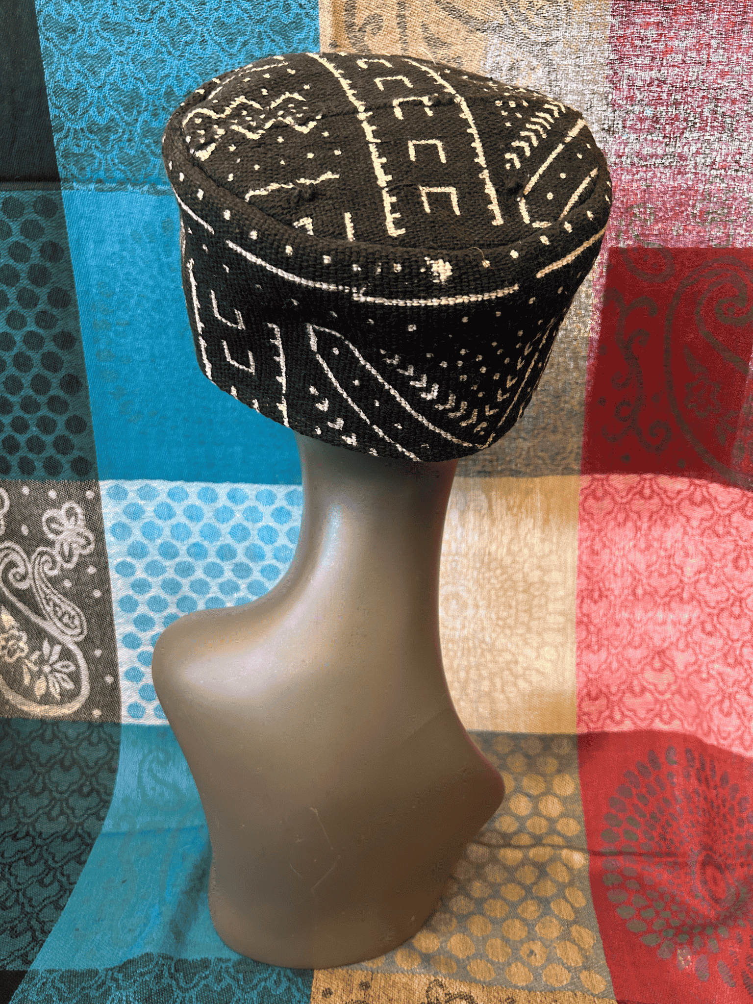 Mudcloth Kofi Hat Black and White