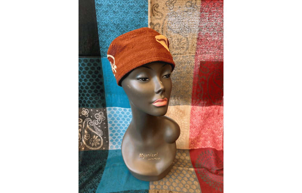 Mudcloth Kofi Hat Brown and White