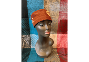 Mudcloth Kofi Hat Brown and White