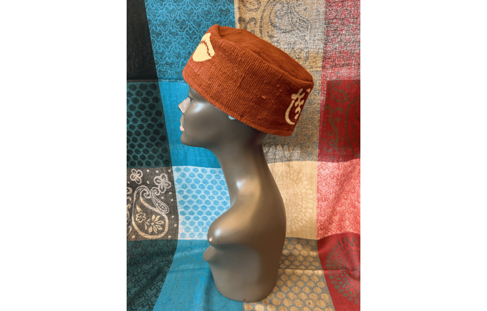 Mudcloth Kofi Hat Brown and White