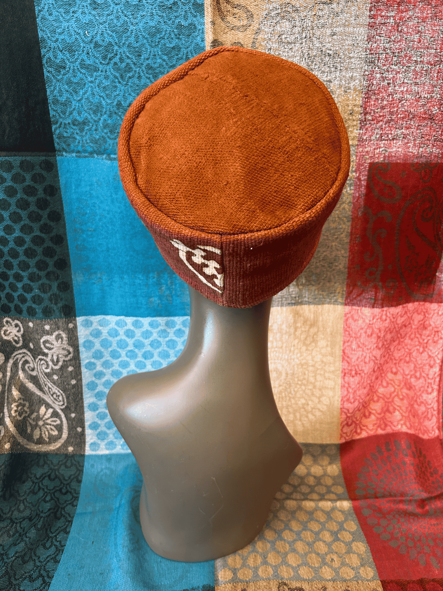 Mudcloth Kofi Hat Brown and White