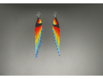 Beaded Rainbow Multicolor Waterfall Earrings