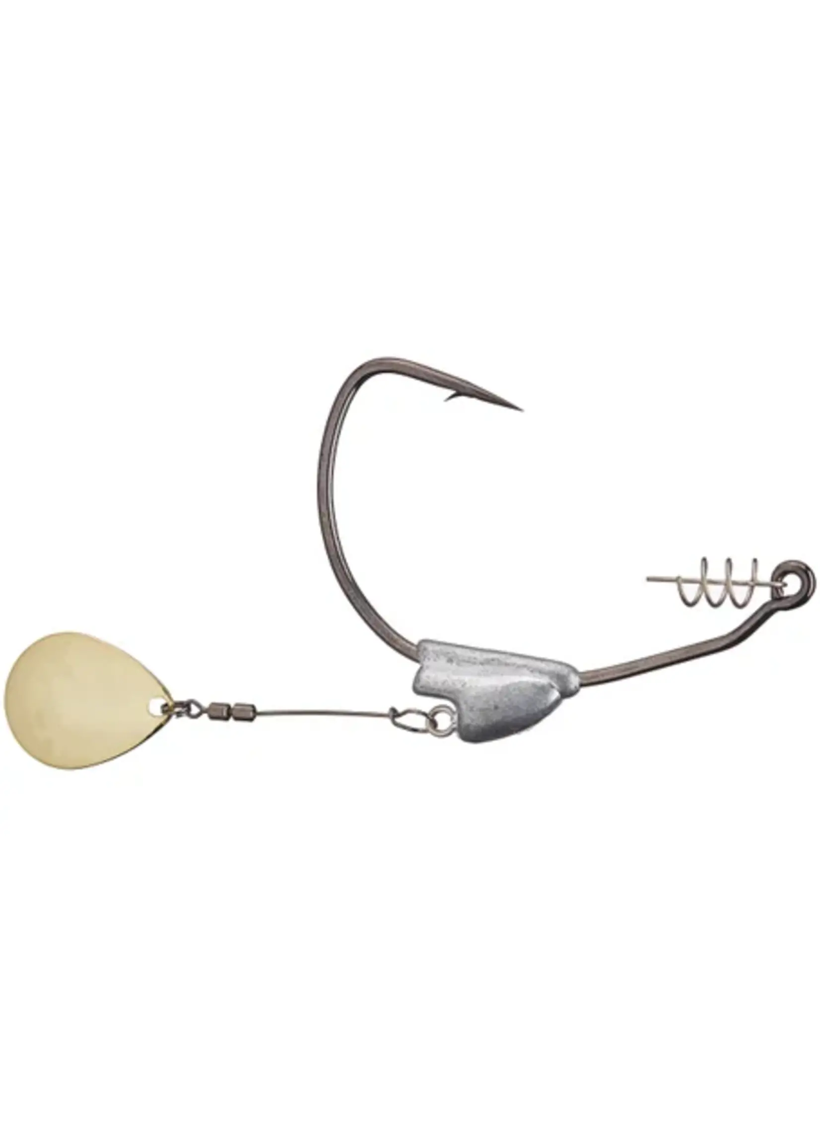 Owner American Owner - Beast Flashy Swimmer w/ cps - Underspin - Black Chrome - Gold Colorado Blade