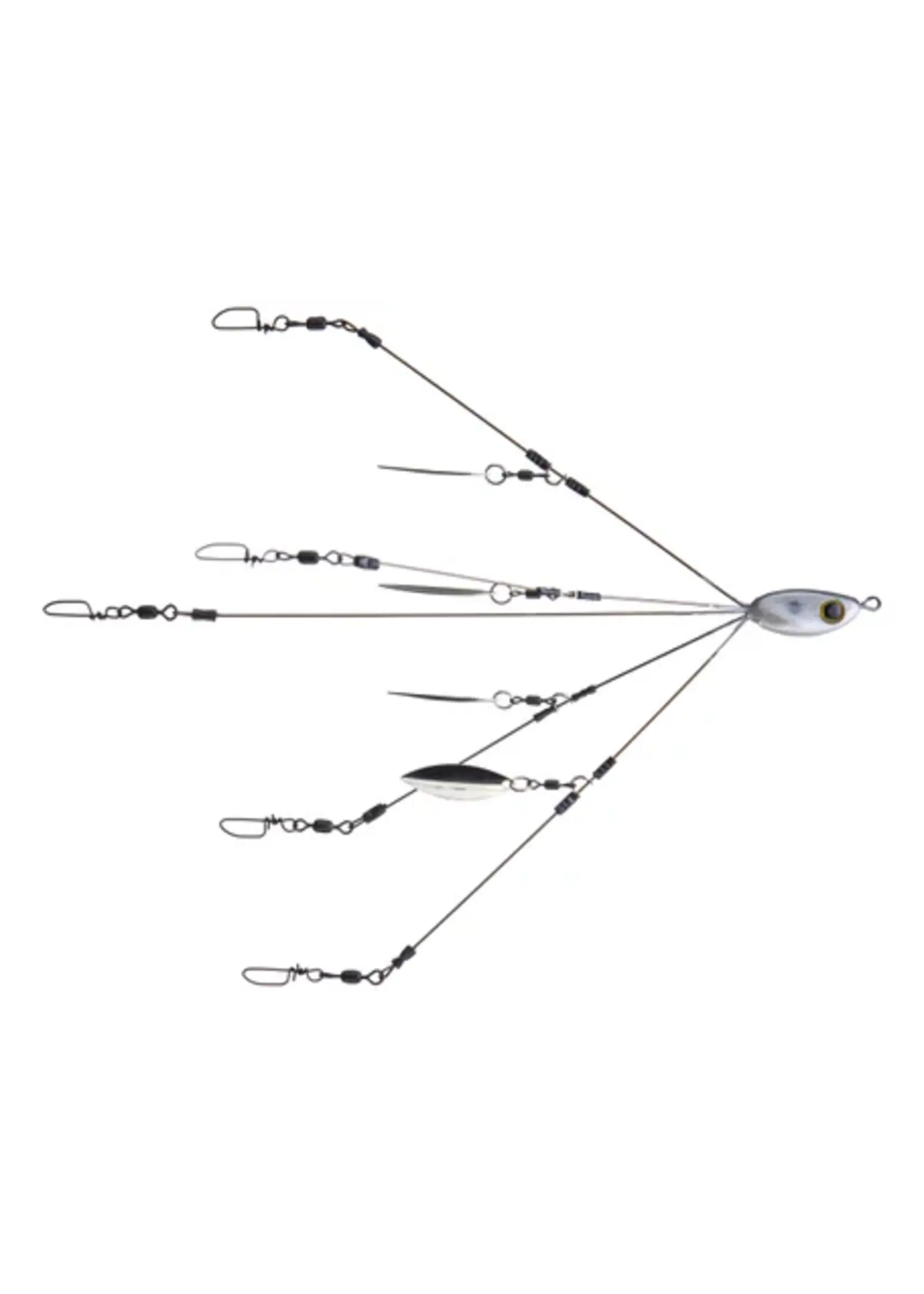 Picasso Lures Picasso - School-E-Rig Jr Pulse - 3-Blade Nickel Willow - Shad w/ Eye