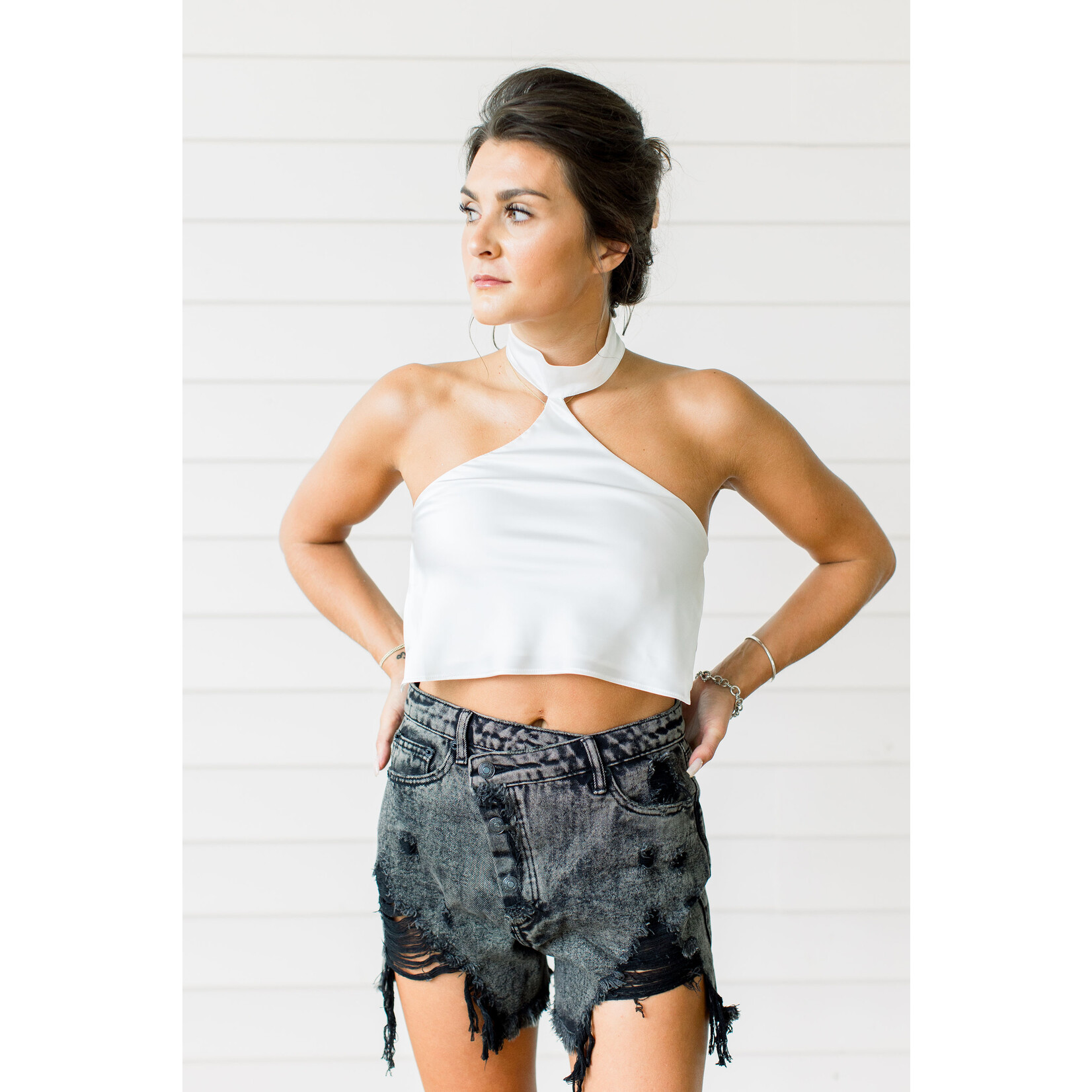 White choker Top - Elegant Touch Boutique