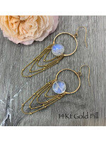 Cristy's Jewelry Designs Celestial Chain Chandelier Earrings Rainbow  Moonstone 14Kt Gold Filled