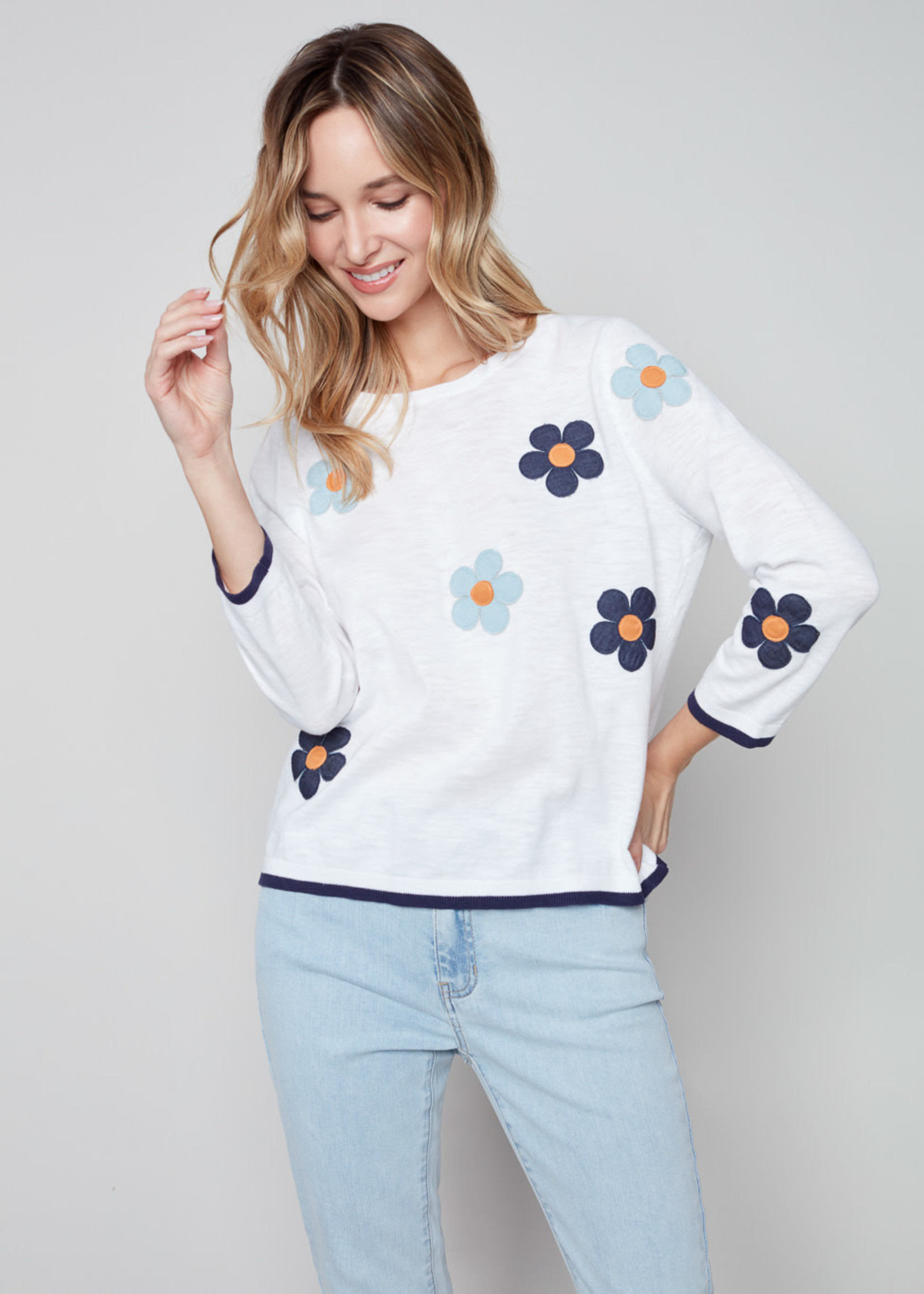 Charlie B Daisies Patch Sweater