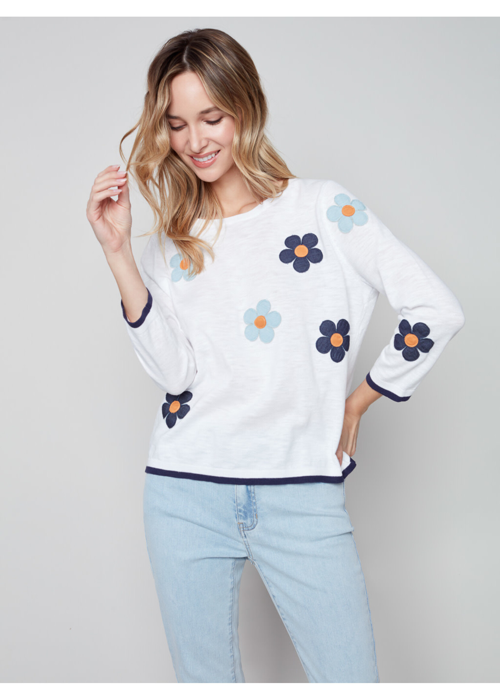 Charlie B Daisies Patch Sweater