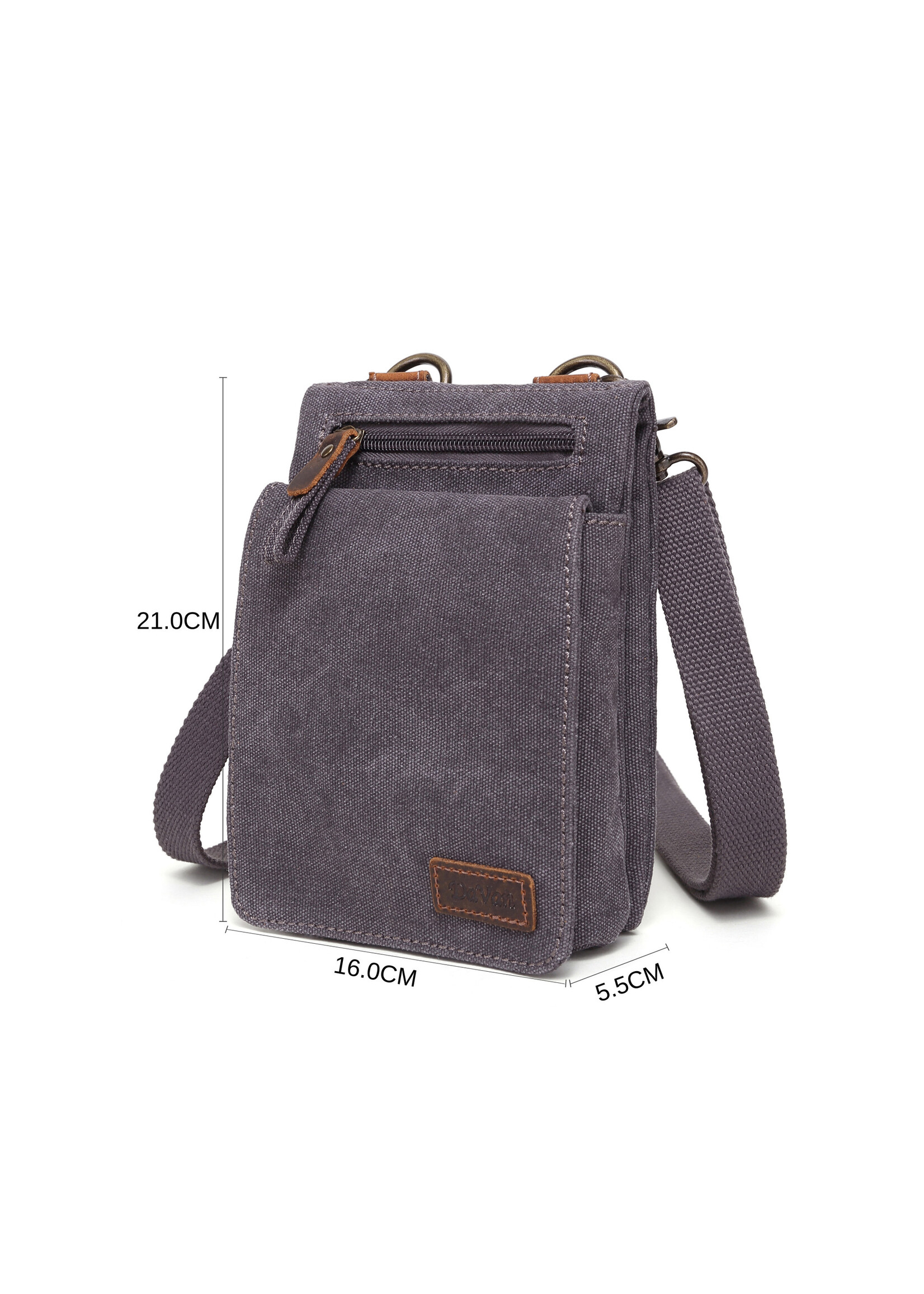 DaVan Canvas Shoulder Bag Charcoal