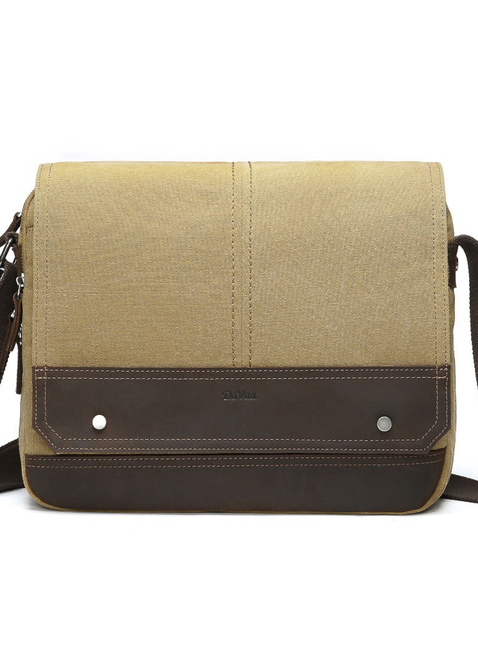 DaVan Messenger Bag w/Leather Trim Mustard